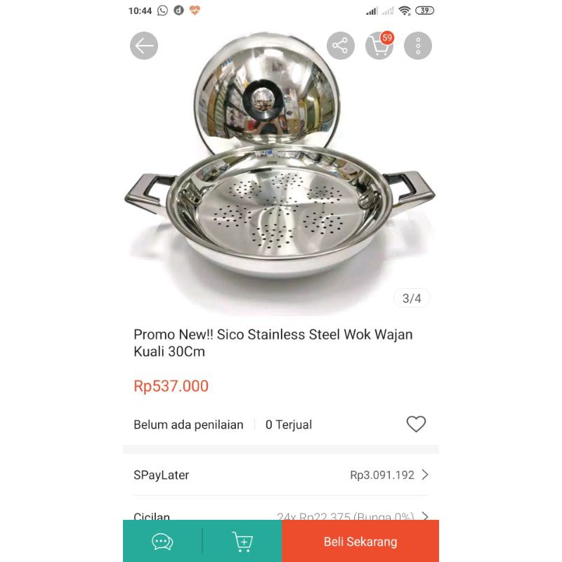 preloved sico wok 30 cm