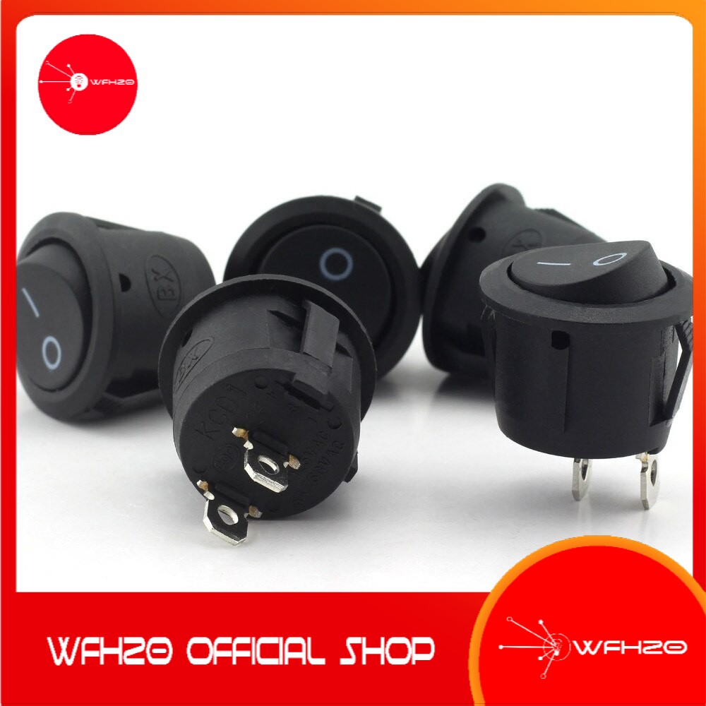 Rocker Switch Bulat Saklar 2 Pin 10A 125VAC / 6A 250VAC 2 kaki