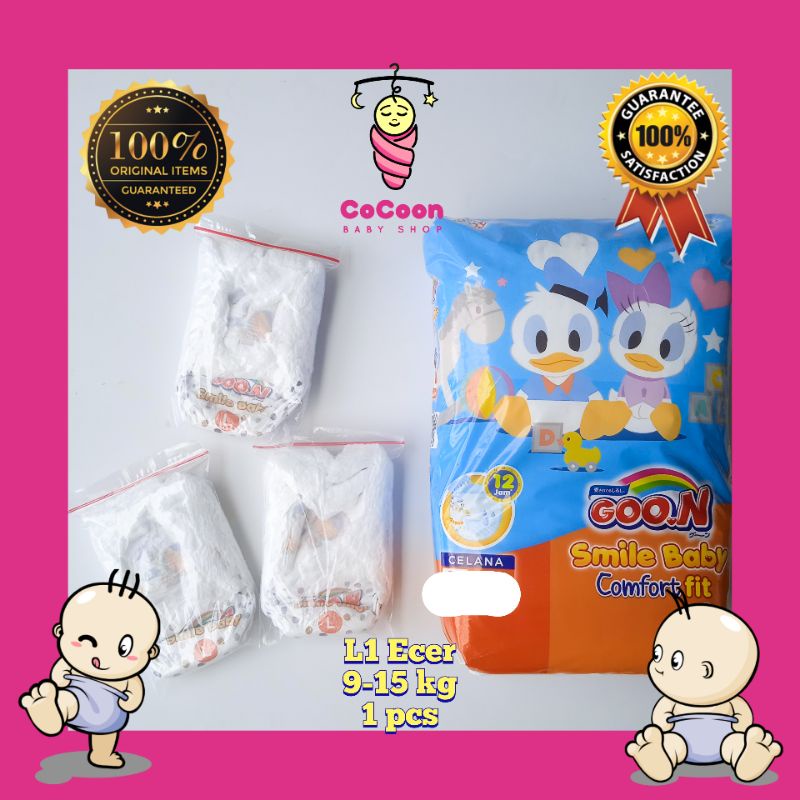 Popok Bayi Ecer Satuan Renteng Goon Smile Baby Pant L1 L 1 Tipe Celana