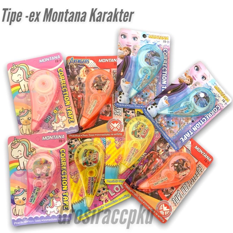 Tip Ex Kertas Montana Karakter FR1 / Correction Tape Satuan