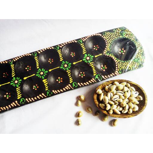 DT-16002 Congklak Dakon Kayu Lurus Motif batik mainan tradisional