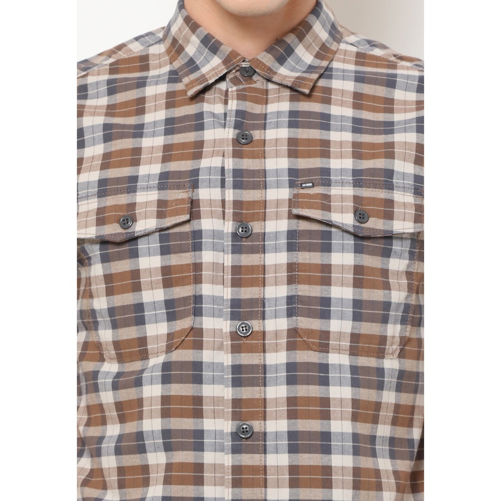 Kemeja Lengan Pendek Pria MGee 3451C Original Brown 003