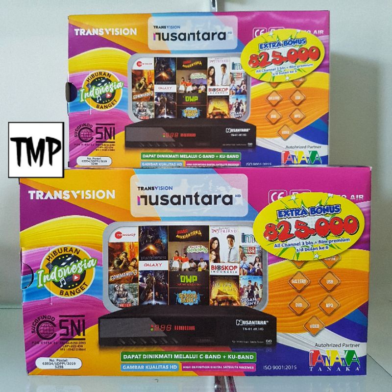 Receiver Tanaka Transvision Nusantara HD STRAWBERRY 2 S2 bonus 3 Bulan All Channel