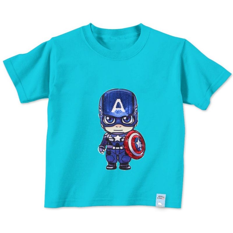 Kaos Anak Captain Amerika Baju Oblong Anak Usia 2 sampai 10 Tahun Kaos Anak Unisex Kaos Anak Laki Dan Perempuan