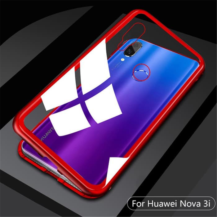 Huawei Nova 3i Nova3i Luxury Magnetic Case Glass Back Cover 2 in 1