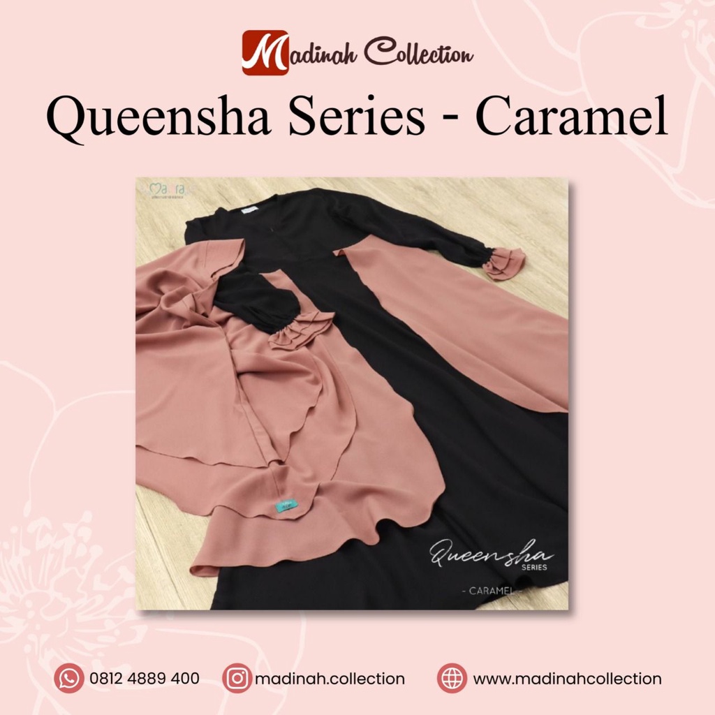 GAMIS SET QUEENSHA CARAMEL SERIES POLOS SYARI TERBARU BY MAHIRA INDONESIA