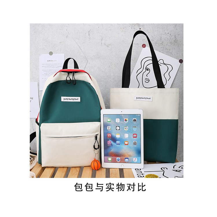 TB-58 tas sekolah kampus set 4 pcs ransel wanita import korea jepang besar backpack