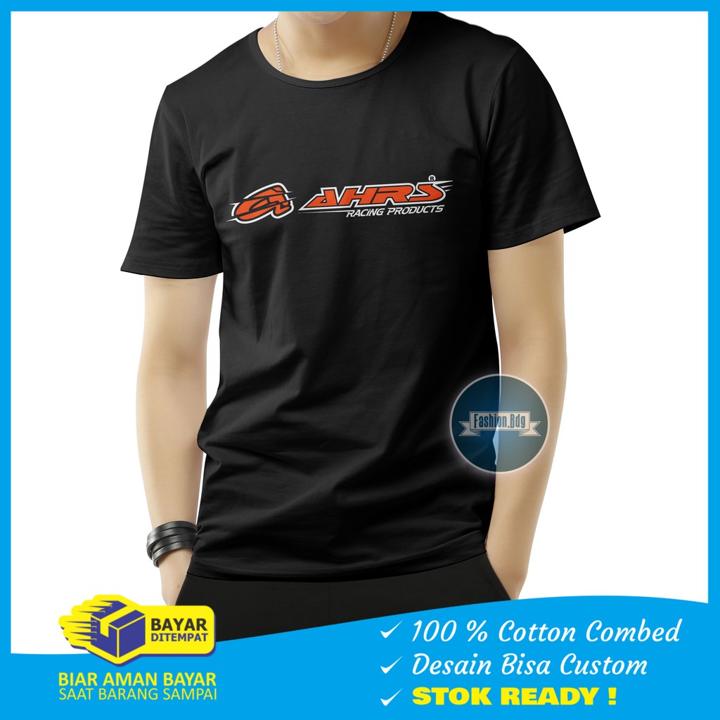 KAOS PENDEK PRIA AHRS RACING BAHAN COTTON COMBED 30S REAKTIF M L XL XXL KAOS PRIA PENDEK AHRS RACING TEAM NYAMAN KAOS LENGAN PENDEK PRIA AHRS