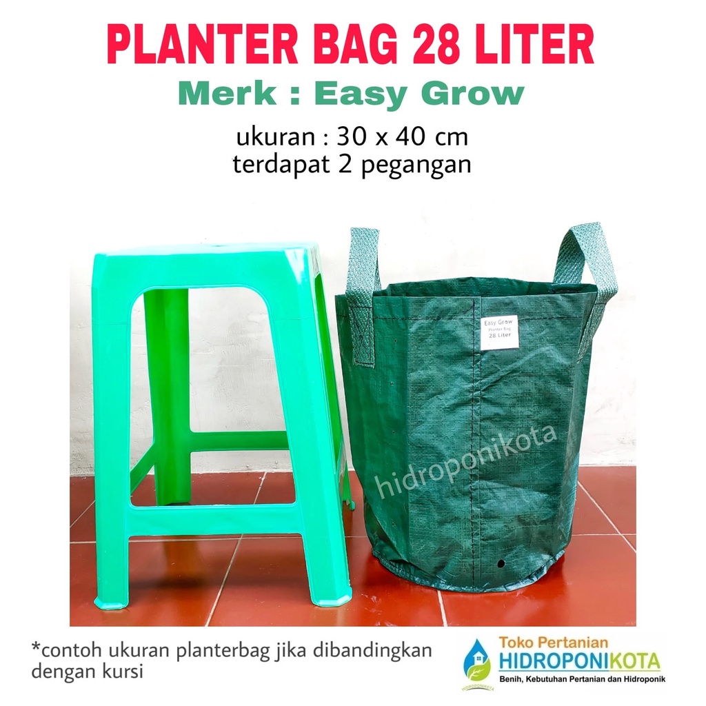 EASY GROW - PLANTER BAG 28 LITER - size 30 x 40 cm - planterbag easy grow - merk EASY GROW ASLI