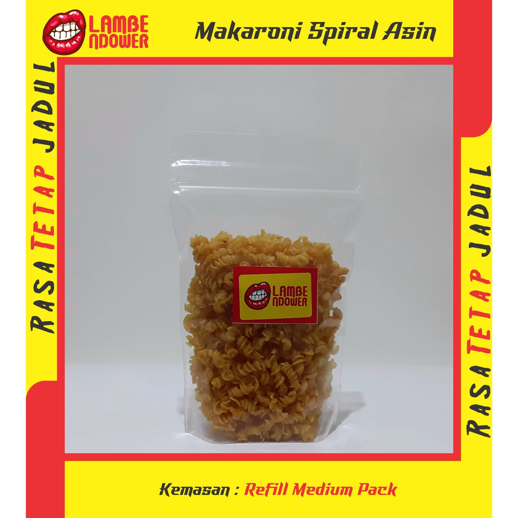 

Makaroni Spiral Asin Kemasan Medium 200Gram