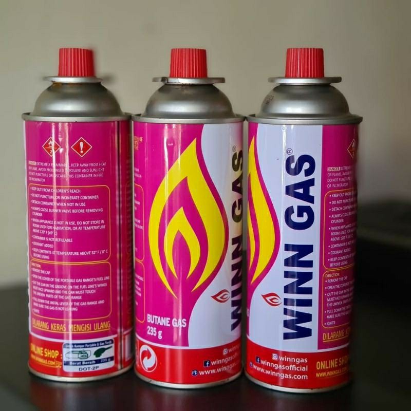 Tabung gas Kaleng Portable Winn Butane 235g 235 gram 235gram original