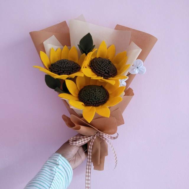 Ready Bunga Flanel Buket Bunga Matahari Shopee Indonesia