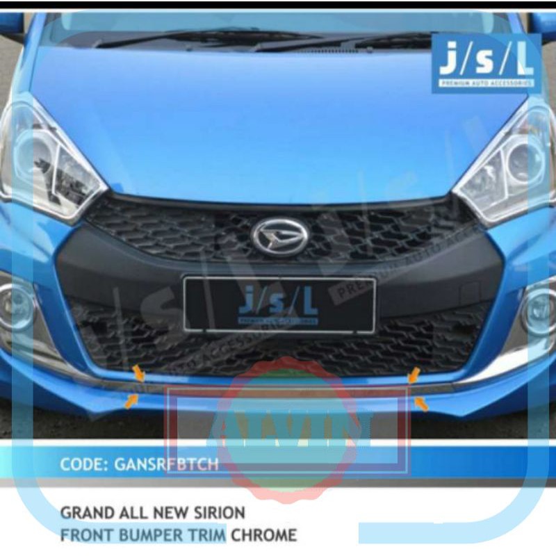 List Bumper Depan Grand All New Sirion/ Front Bumper Trim Chrome JSL AV