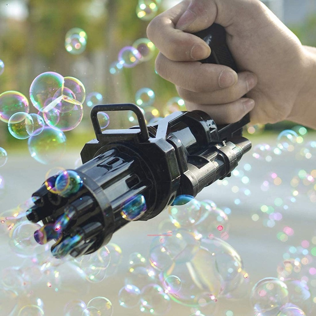 Bubble Gun Mainan Anak Gatling Electric Tembakan Pistol Balon Gelembung Busa Sabun Blower Machine-4