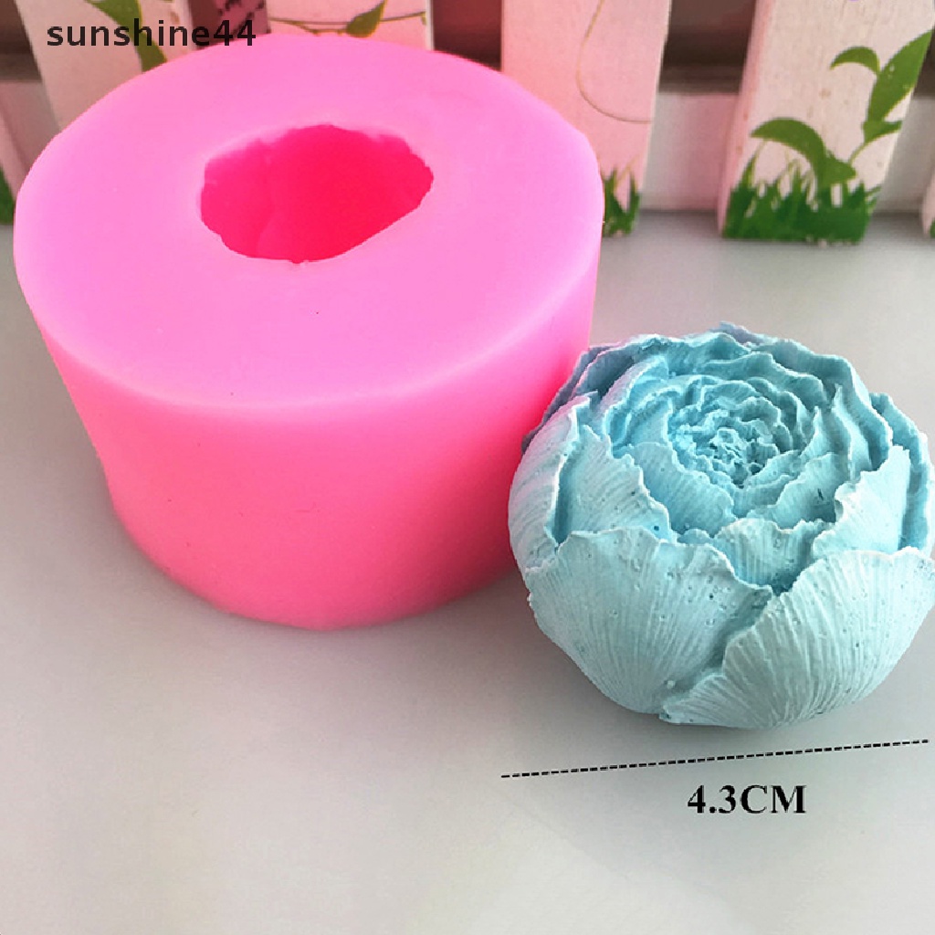 Sunshine Cetakan Silikon Bentuk Bunga Peony Untuk Coklat / Gula / Sabun DIY