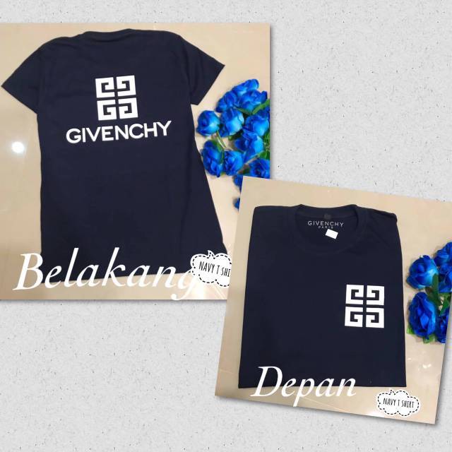 KAOS INISIAL GVNCH SABLON DEPAN BELAKANG /IMPORT TEE/BRANDED TEE/KAOS CEWEK/BL TEE.