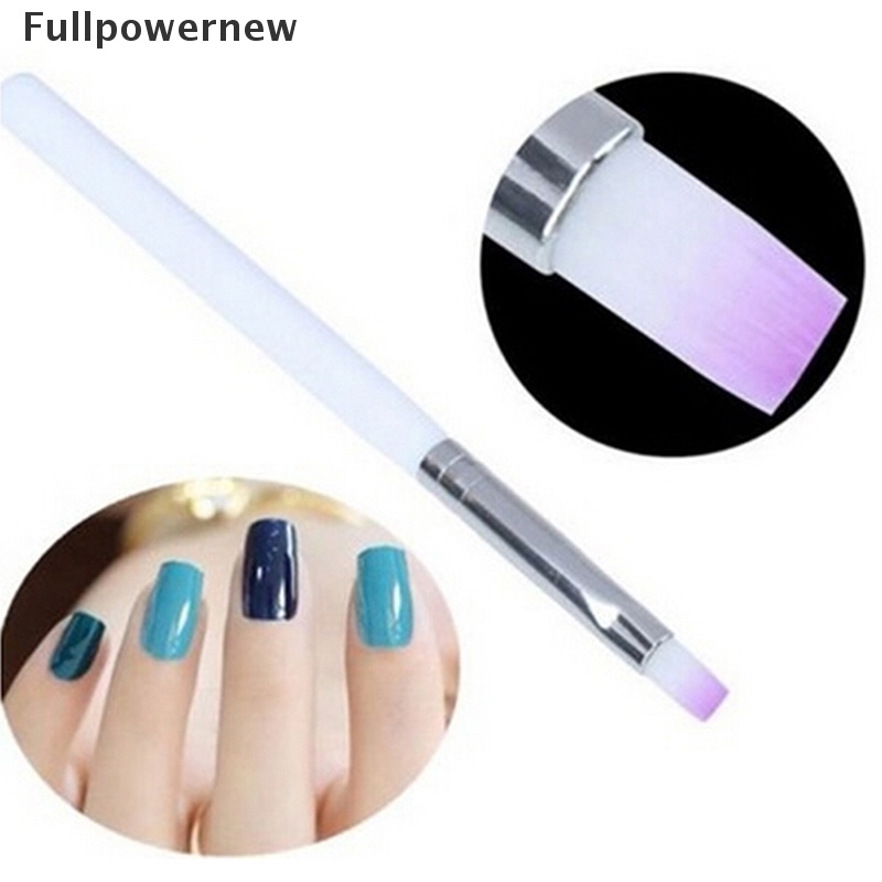 (FULL) 2pcs / Set Kuas Lukis Kutek Gel UV Bahan Akrilik Untuk Nail Art / Manicure DIY