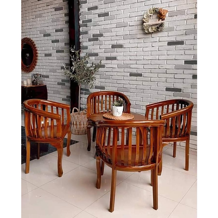 KURSI TERAS MINIMALIS PRODUKSI JEPARA KURSI TERAS KAYU JATI MINIMALIS SET MEJA KURSI
