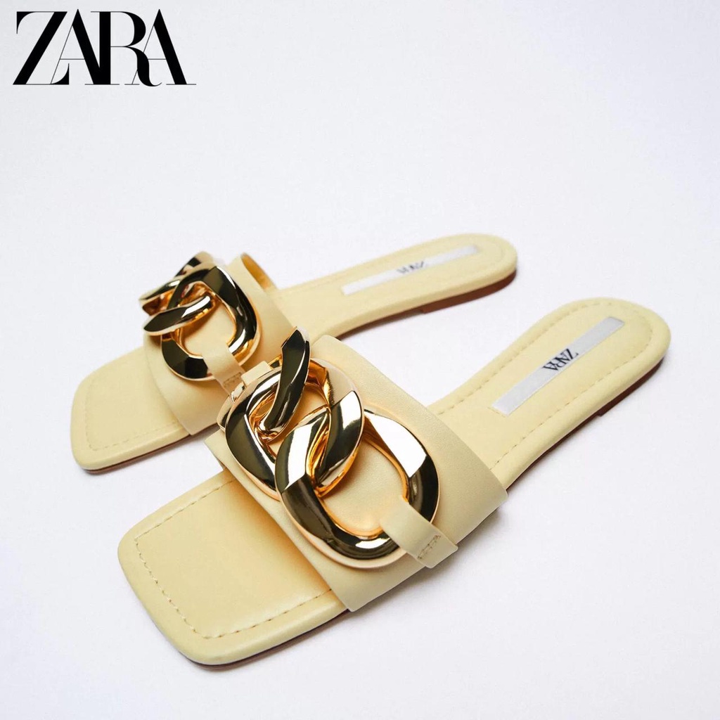 SANDAL WANITA FLATSHOES CHAIN GOLD - 0070