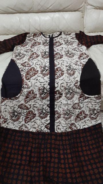Gamis Batik Cap Sogan Kombinasi