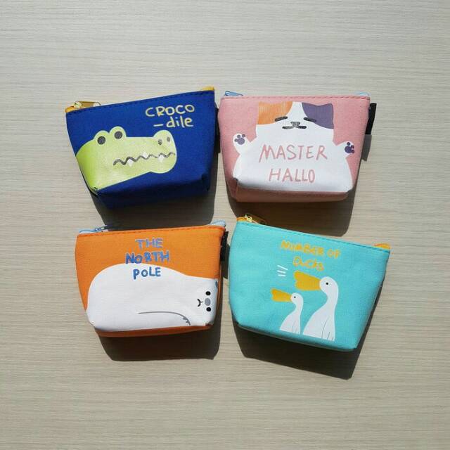 Dompet Koin Kanvas Buaya,Hamster,Beruang Kutub