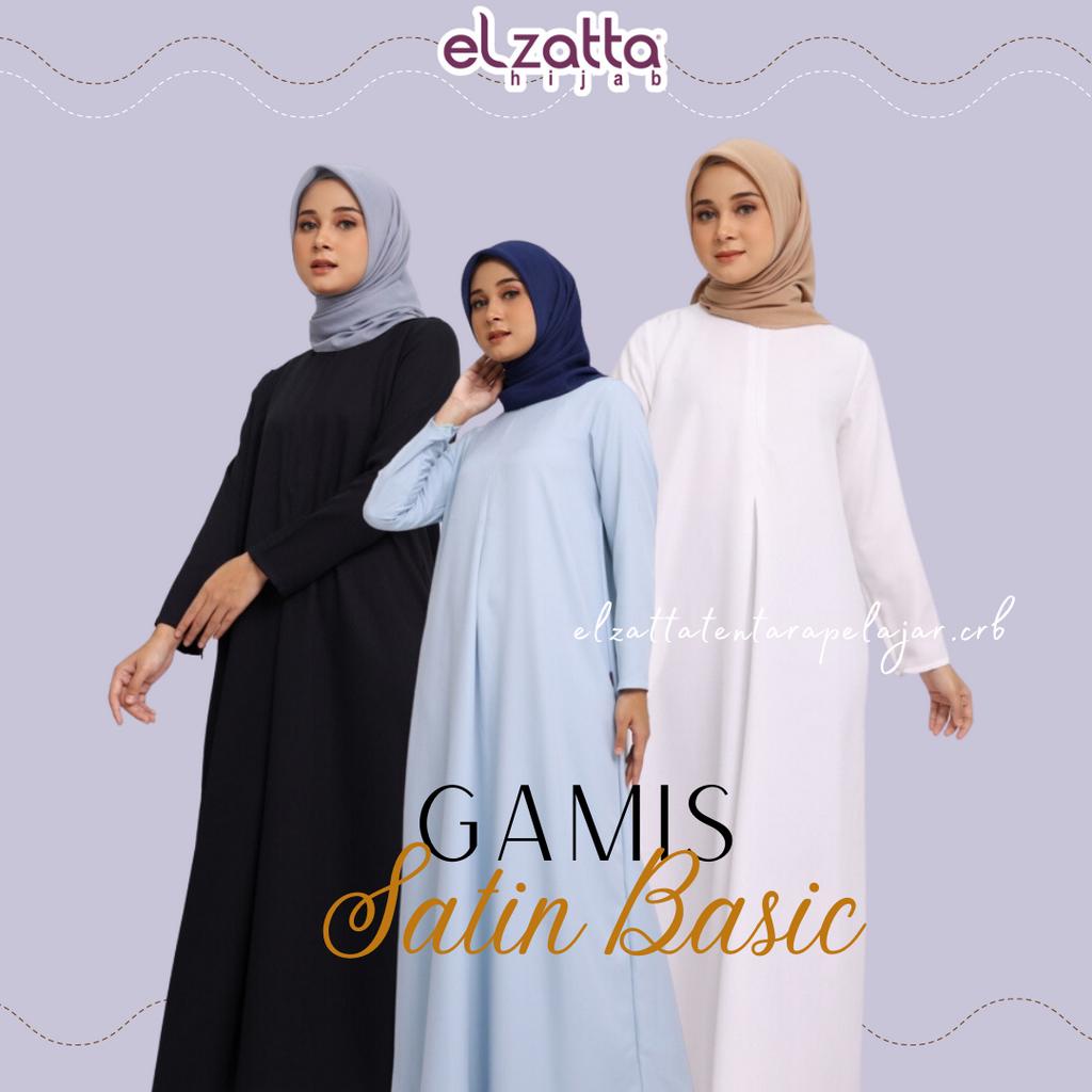 ELZATTA GAMIS SATIN BASIC DRESS GAMIS POLOS BUSUI INNER GAMIS POLOS ELZATTA  GAMIS ELZATTA TERBARU