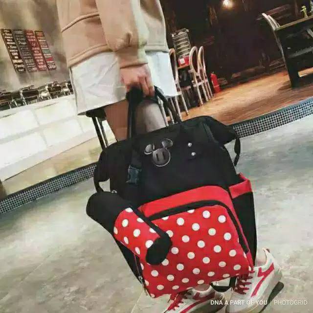 TAS RANSEL CANVAS KOTAK KARAKTER MOUSE DISNEY TAS TRAVELING TAS SEKOLAH