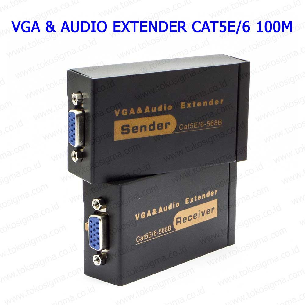 VGA and AUDIO EXTENDER 100M by SINGLE CAT5E/6 - 568B