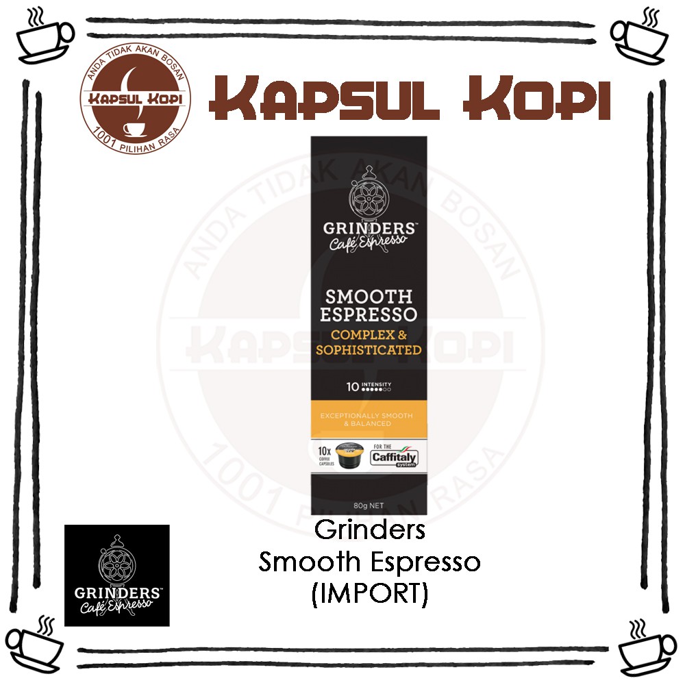 Kapsul Kopi Grinders Smooth Espresso Capsule CBTL Caffitaly Compatible