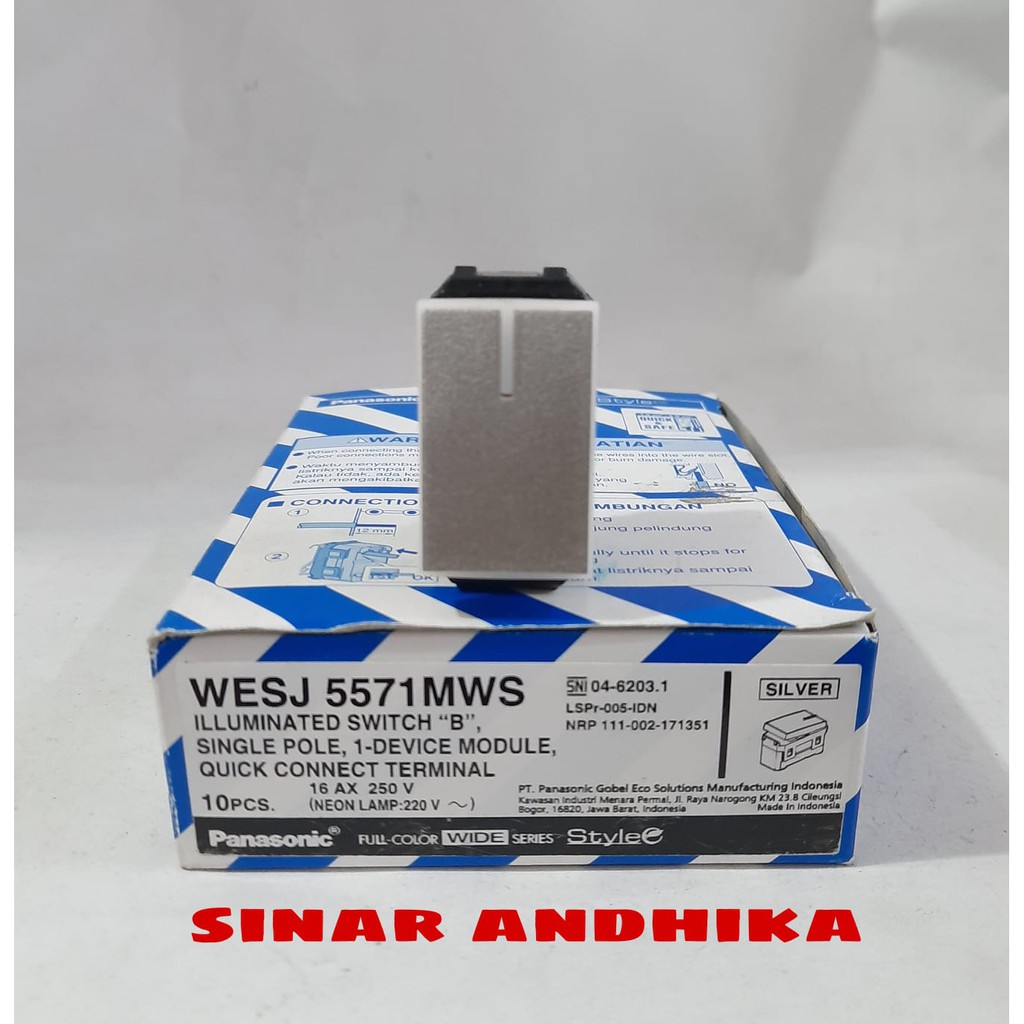 MATA SAKLAR KECIL INDIKATOR SILVER STYLE E PANASONIC WESJ 5571MWS