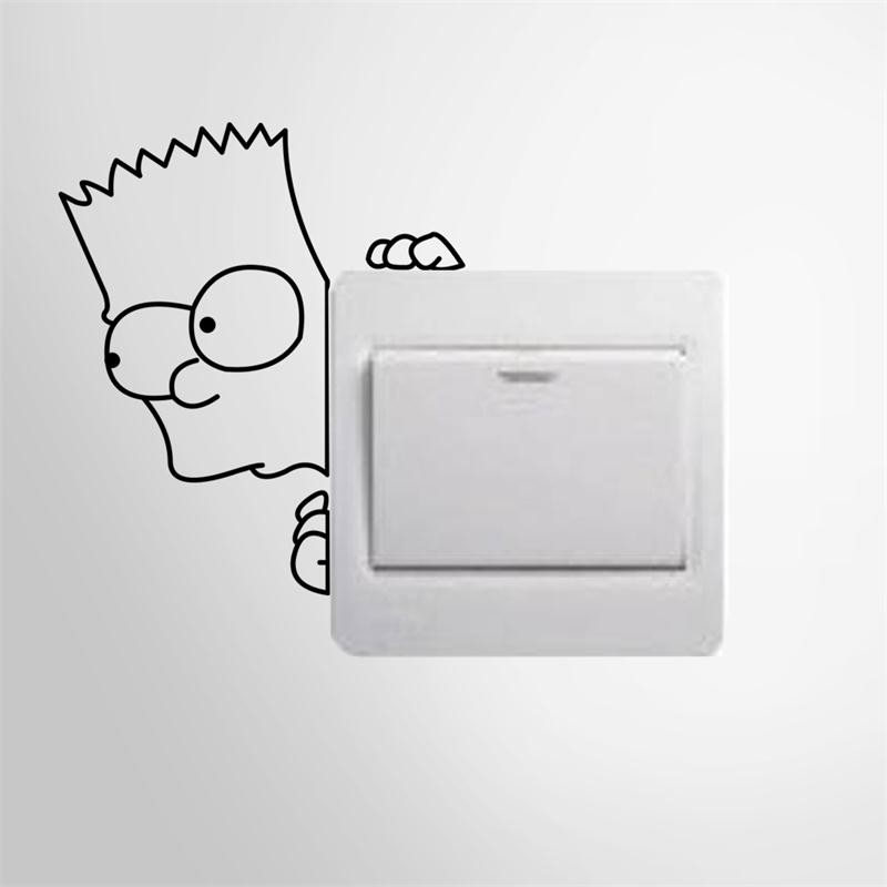 Stiker Dekorasi Saklar Lampu Motif Simpsons Unik Decal Wall Sticker