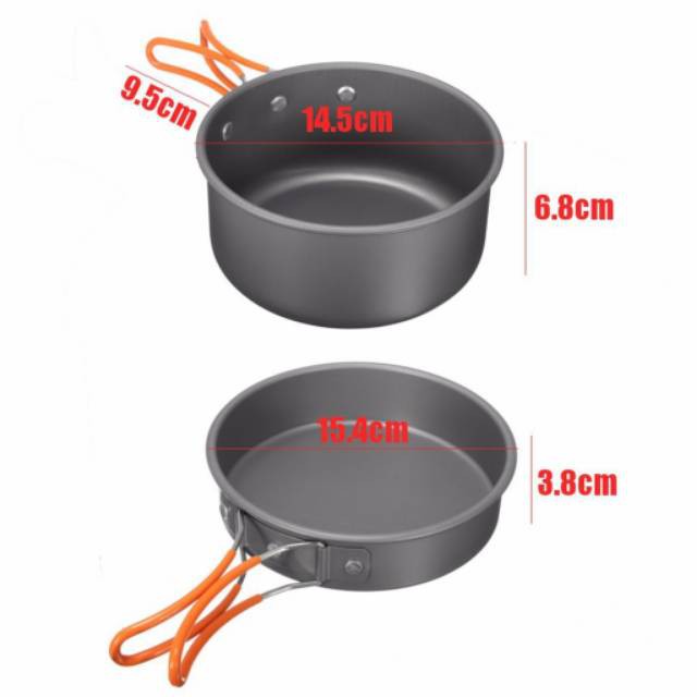 【Bisa COD】 Nesting Cooking Set 2 Susun 3 Orang | Alat Masak Portable DS-200 SY-200 DS200 SY200