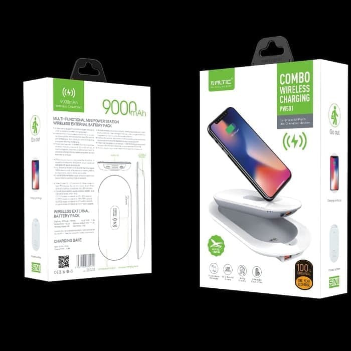 Altic Powerbank Wireless Charger PW501 COMBO ORIGINAL Fast Charging Termurah