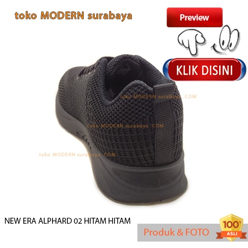 Sepatu anak sekolah casual sneakers tali NEW ERA ALPHARD 02 HITAM HTM