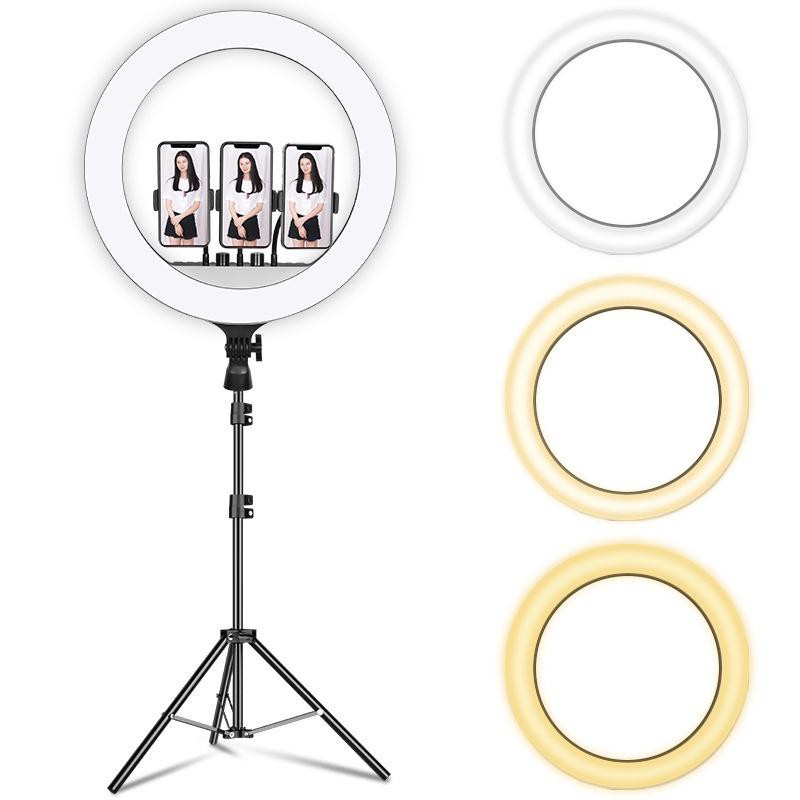 Ringlight 45cm + Light Stand Tripod 2.1 Meter Make Up Live Streaming Ringlight jumbo 45 cm F450 NEW produk