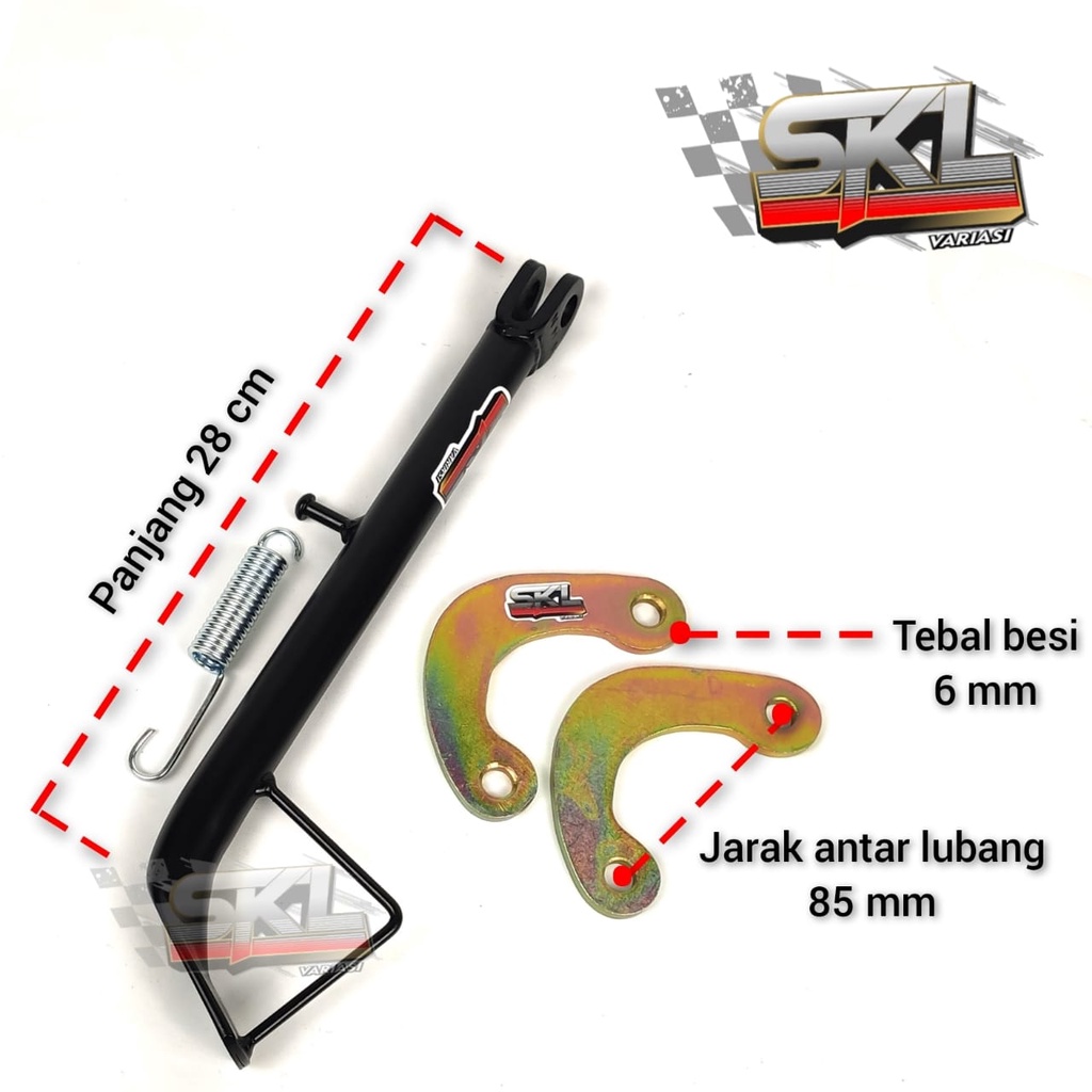 Paket Standar Samping Panjang 28 Cm + Conrod Peninggi Shock Vixion