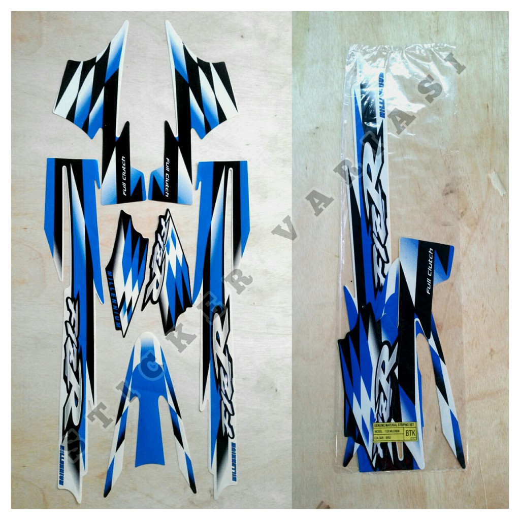 Striping Fiz R milenium warna hitam biru Fiz R