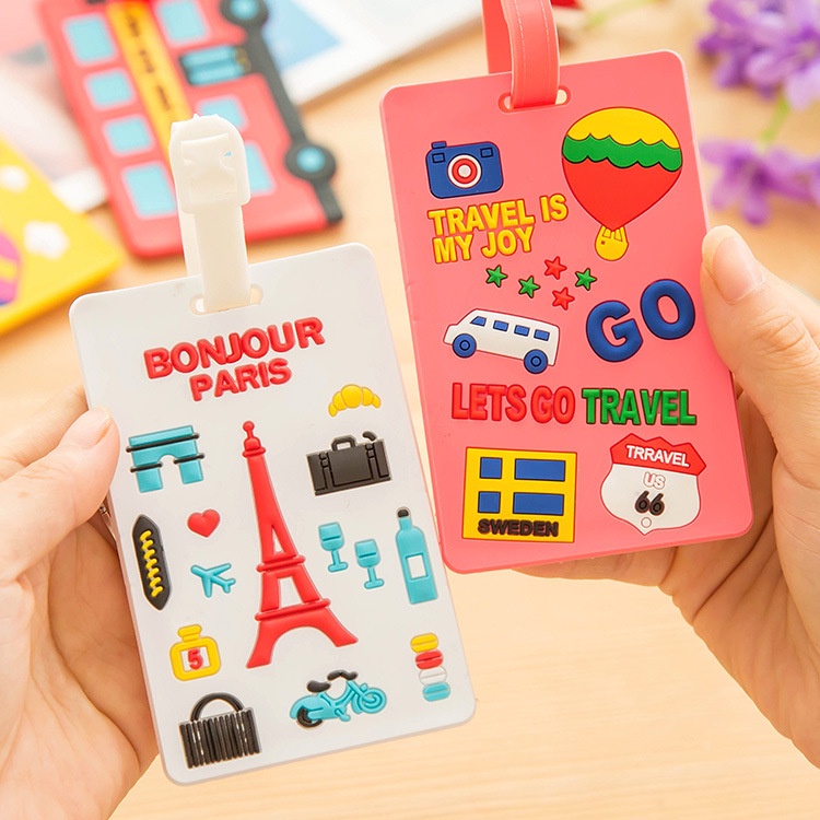 Gantungan Tas Travel Tag Label Koper Name ID Card Motif Kartun Bahan Tebal Kualitas Import MX1061