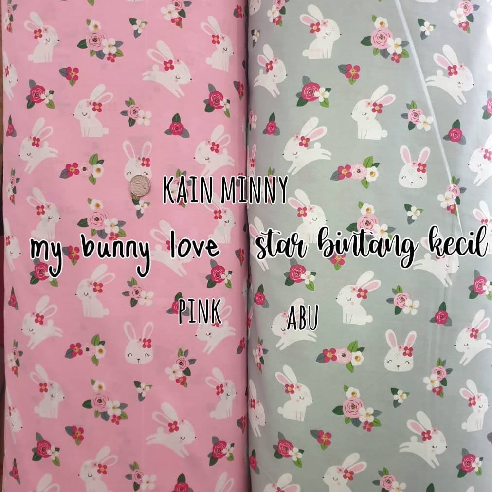 MY BUNNY LOVE - KAIN SPREI KATUN LOKAL METERAN STAR BINTANG KECIL