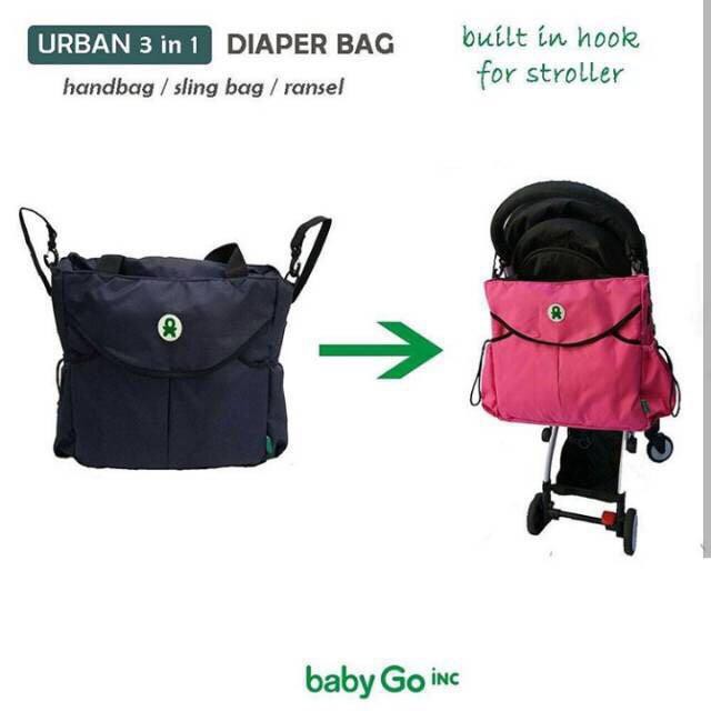 BabyGo Baby Go Inc Urban 3 in 1 Diaper Bag