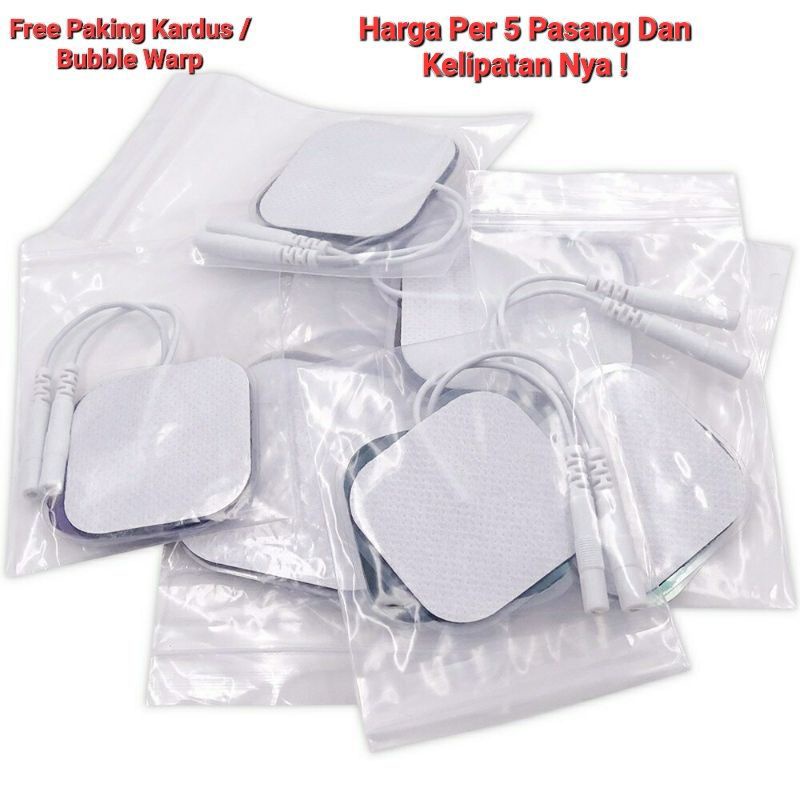 10pcs Pad Elektroda Pijat Reusable Dengan Perekat Untuk Mesin Tens