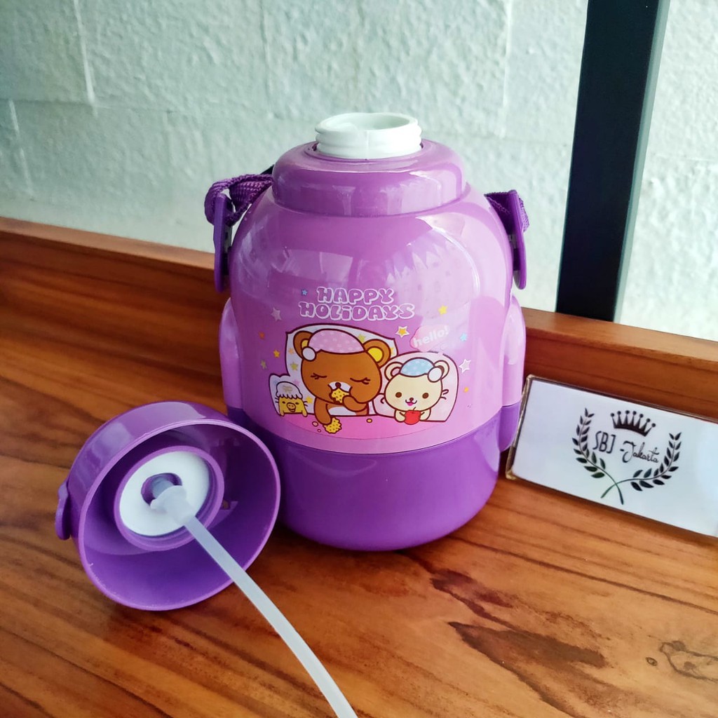 BOTOL MINUM ANAK 650 ml RILLAKUMA BULAT BPA FREE DENGAN TALI