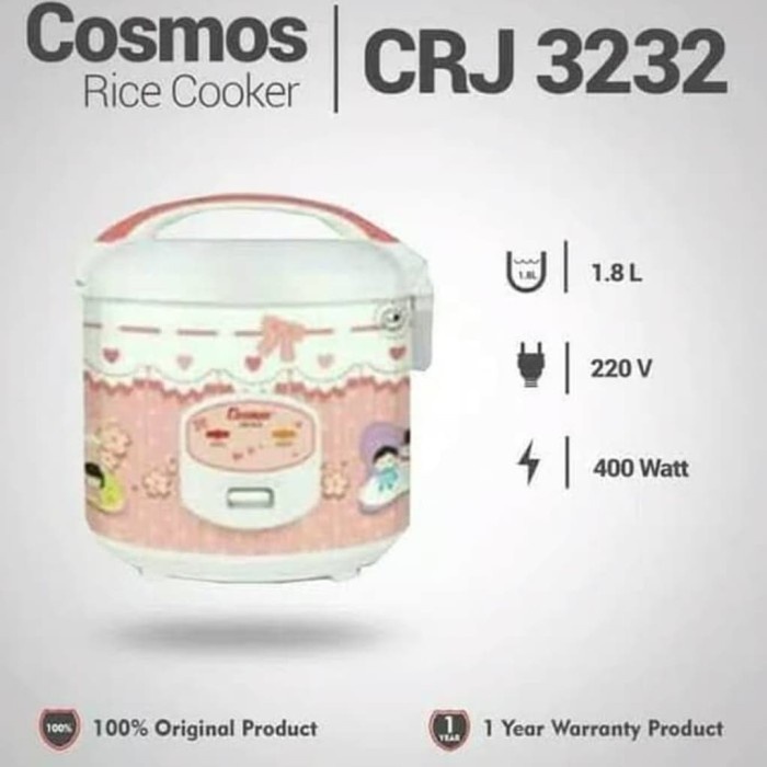 COSMOS : RICE COOKER CRJ 3232 COSMOS 2 lt . MAGIC COM CRJ-3232
