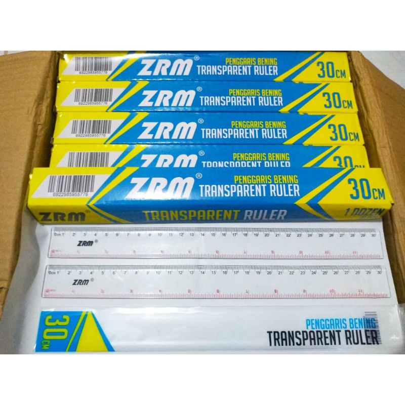 

penggaris YOEKER 30 cm isi 12 pcs/ penggaris plastik ZRM bening murah