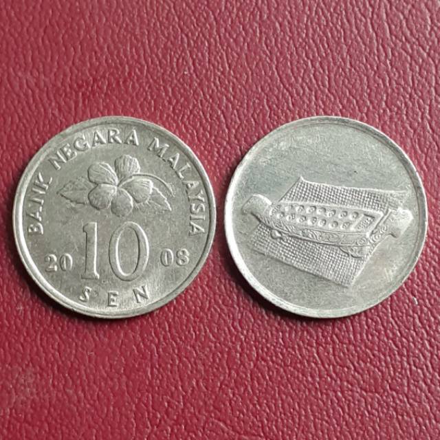 Uang Koin Kuno Luar 10 Sen Malaysia Tahun Campur