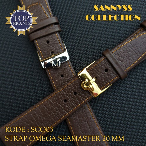 STRAP TALI JAM OMEGA SEAMASTER 20 MM KULIT COKLAT TUA