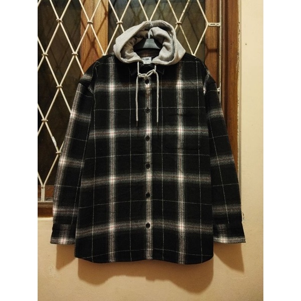kemeja flannel hoodie second original L kemeja kasual gradasi veterano pria murah terlaris