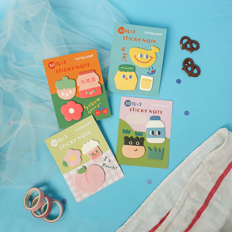 

Flavorful Milk Sticky Notes Set