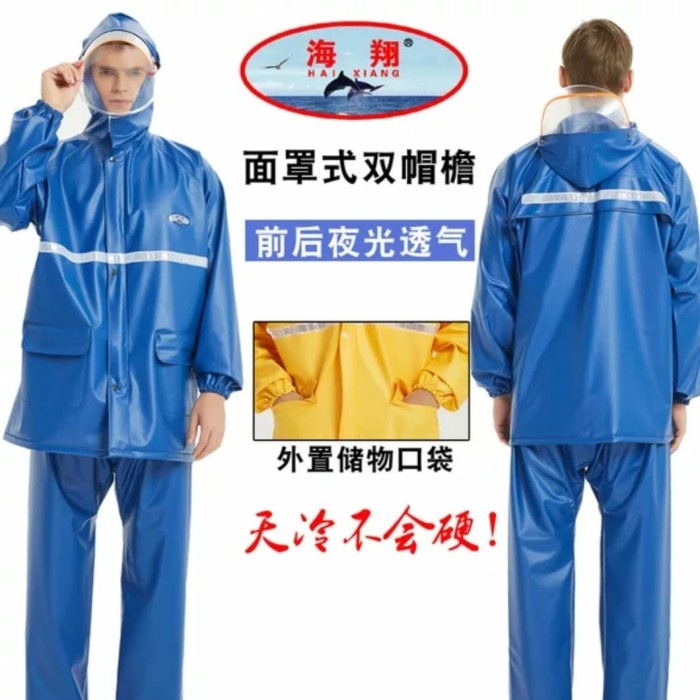 jas hujan import XL biru - jaket hujan import XL - mantel import XL