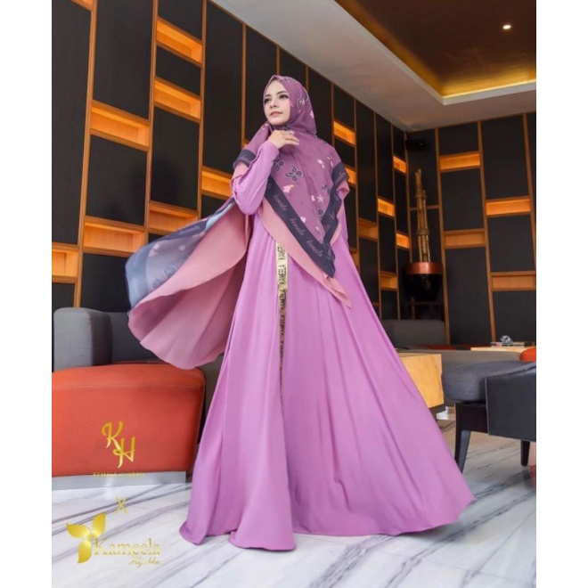 Dress flowery victoire khimar dan luxury daily by kameela